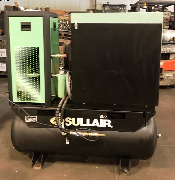 SULLAIR 10 HP Screw Compressor, rated 125 psig max,
